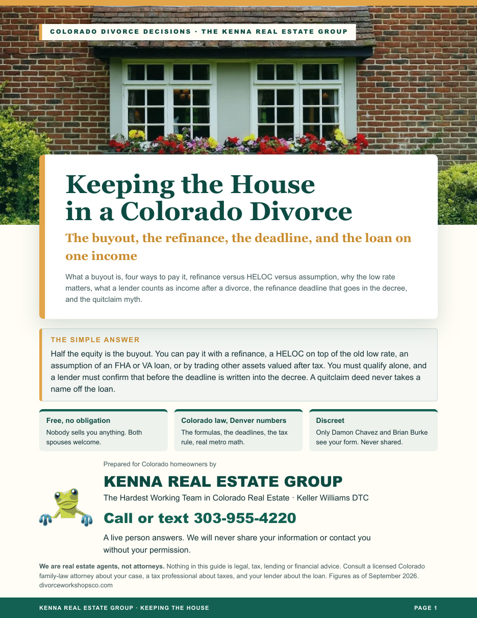 Cover of Keeping the House in a Colorado Divorce: Buyout, Refinance and the Deadline