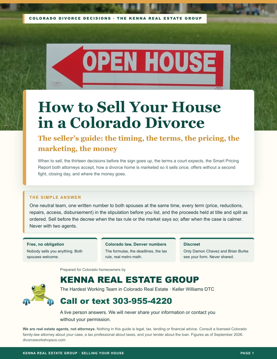 Cover of How to Sell Your House in a Colorado Divorce: The Seller&rsquo;s Guide and Checklist
